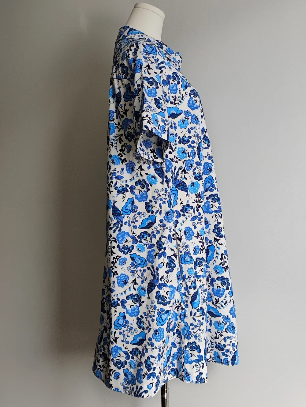 Kate Spade Peacock Floral Shirt Dress Size L - Picture 2 of 13